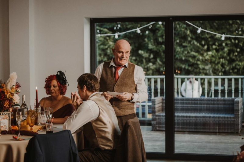 Proud father gives a speech